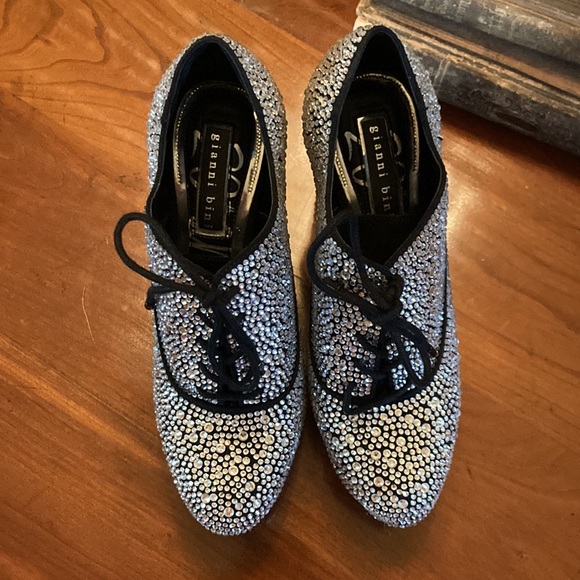 Gianni Bini 20th Anniversary Collection Keevie Bling Rhinestone Platform Shoes - Picture 3 of 11